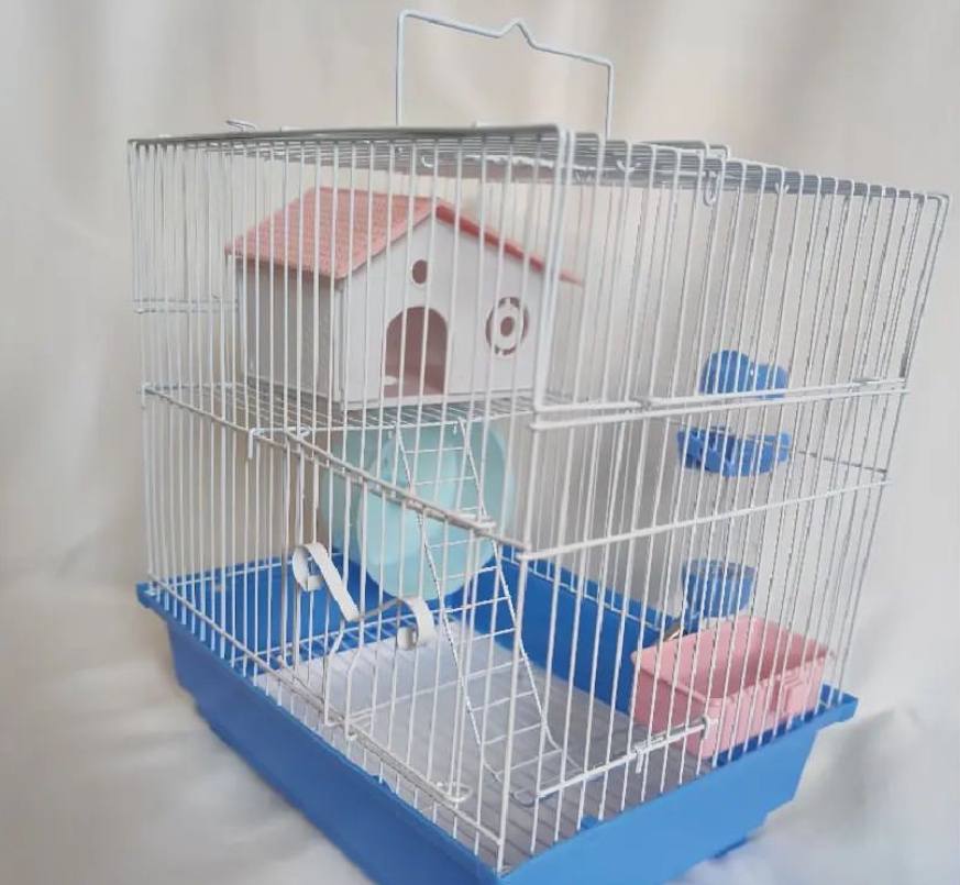 🐹 قفس همستر دوطبقه مدل آبی با طراحی کاربردی